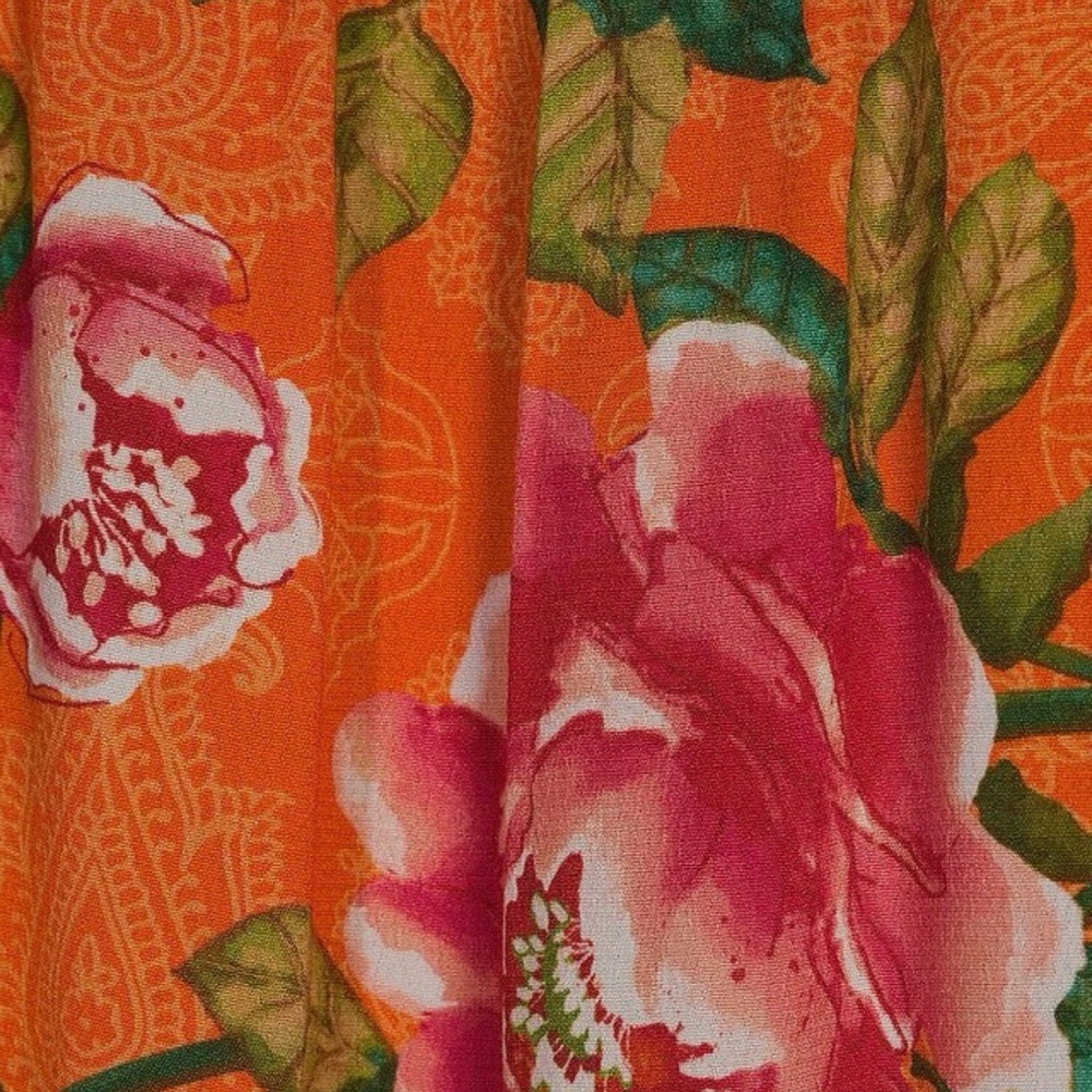 NWT - John Mark Printed Split V-Neck 3/4 Sleeve Button Front Blouse Plus-Size - Picture 3 of 12